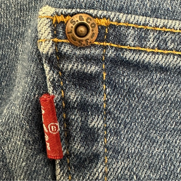 Vintage Levi's 520 Too Superlow stretch flare jeans size juniors 13 Médium wash - Picture 9 of 12